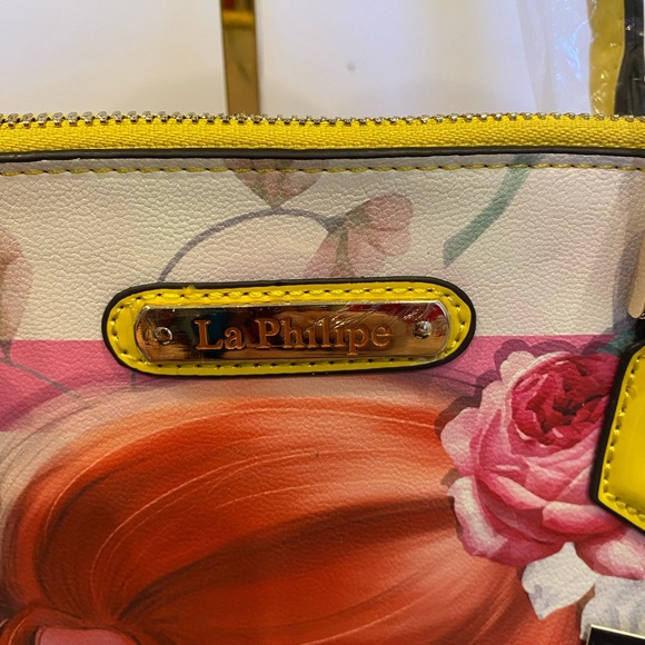 La Philipe Miami Bag Lips Rhinestone Artist LP Travel Purse Nwt Tote Clutch. - Picture 5 of 10